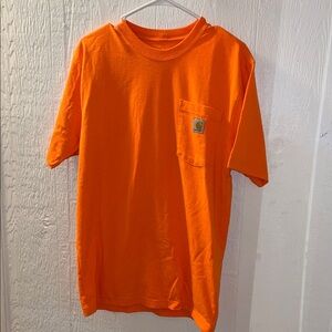 Carhartt Men’s Loose Fit Pocket T-Shirt – Size Small (High-Vis Orange)